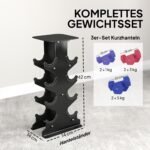 Hantelių rinkinys su laikikliu: heksagoninės hantelės 1–5 kg – Paveikslėlis 4
