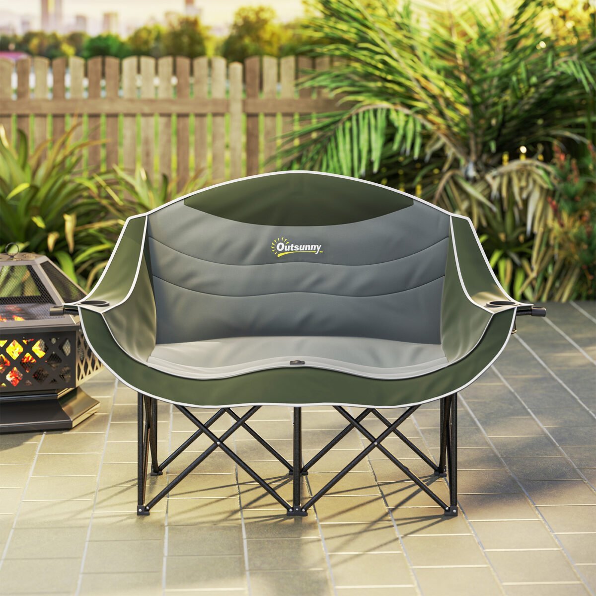 Iki 250 kg atlaikanti dviviętė sulankstoma kempingo kėdė – Paveikslėlis 8