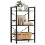 Industrinio stiliaus pastatoma 3 aukštų lentyna su metaliniu rėmu (Pilka)