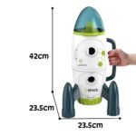 Interaktyvus kosminės raketos rinkinys su astronautu ir marsaeigiu