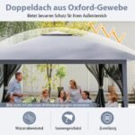 Išskleidžiamas paviljonas su tinklinėmis sienomis ir dvigubu stogu (Pilka) – Paveikslėlis 4