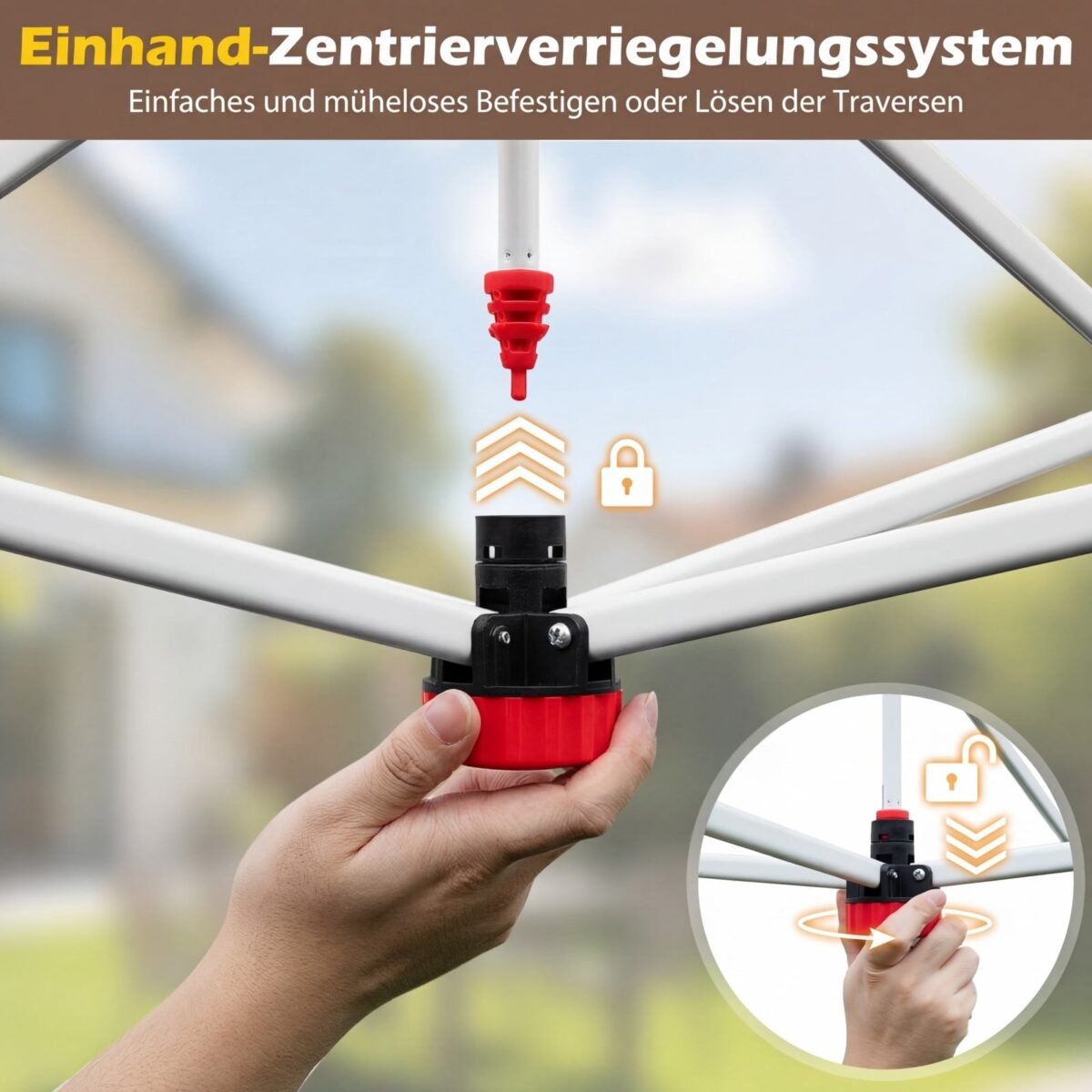 Išskleidžiamas reguliuojamo aukščio paviljonas su tinkleliu nuo uodų (Ruda) – Paveikslėlis 3