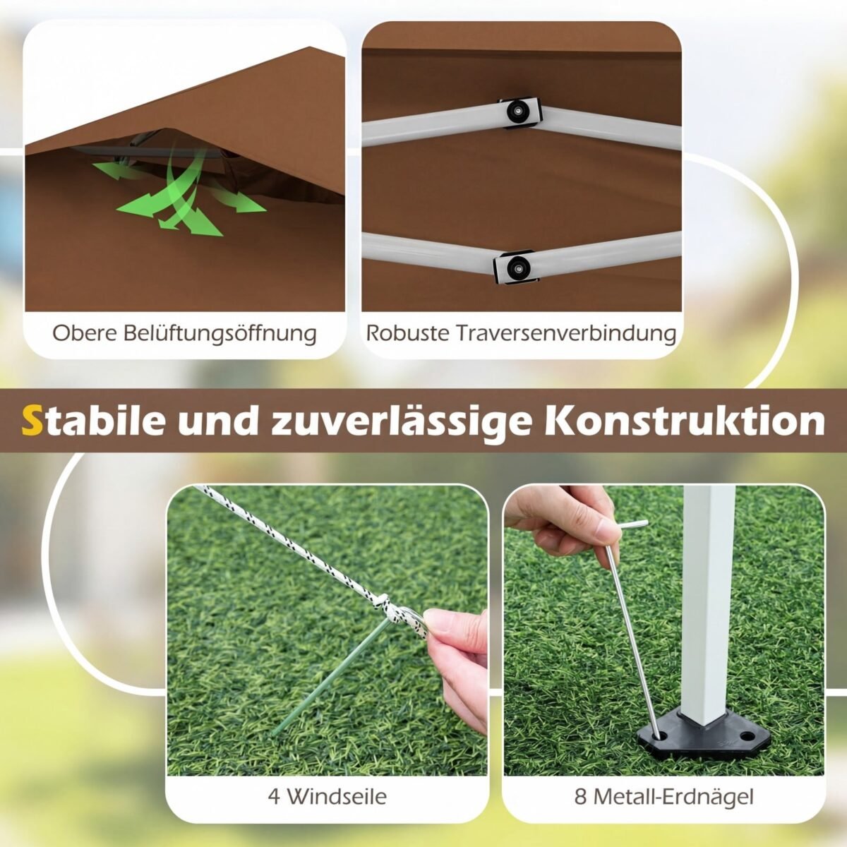 Išskleidžiamas reguliuojamo aukščio paviljonas su tinkleliu nuo uodų (Ruda) – Paveikslėlis 5