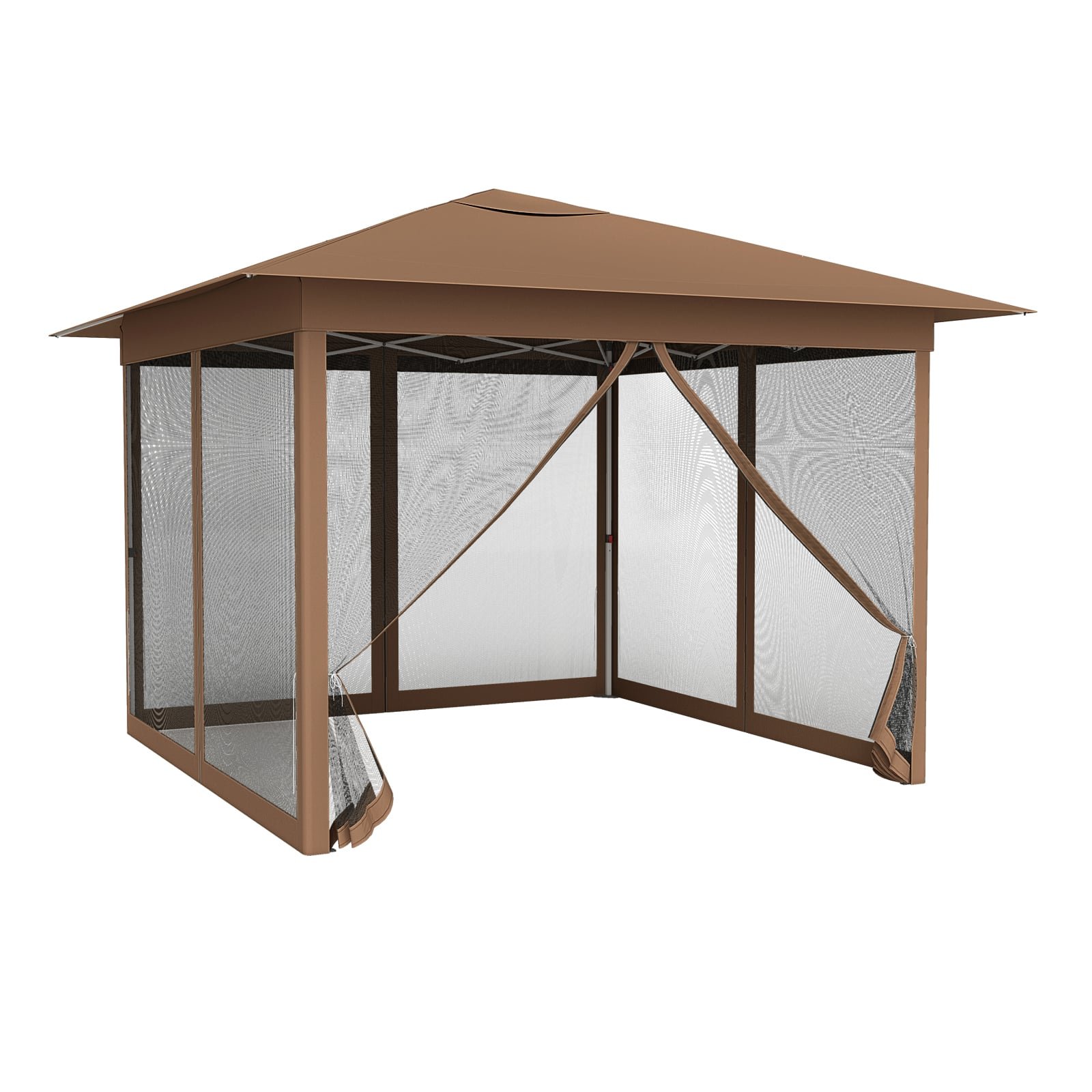 Išskleidžiamas reguliuojamo aukščio paviljonas su tinkleliu nuo uodų (Ruda)