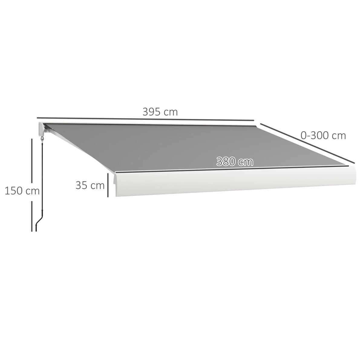 Išstumiama markizė su pilna kasete ir elektriniu bei rankiniu valdymu – Paveikslėlis 3