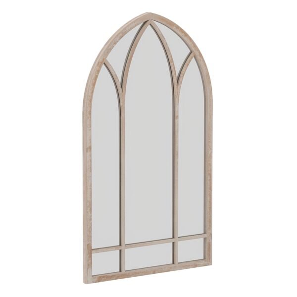 Kaimiško stiliaus arkinis sieninis veidrodis 83 x 48 cm (Rustikali pilka)