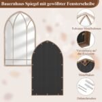 Kaimiško stiliaus arkinis sieninis veidrodis 83 x 48 cm (Rustikali pilka) – Paveikslėlis 4