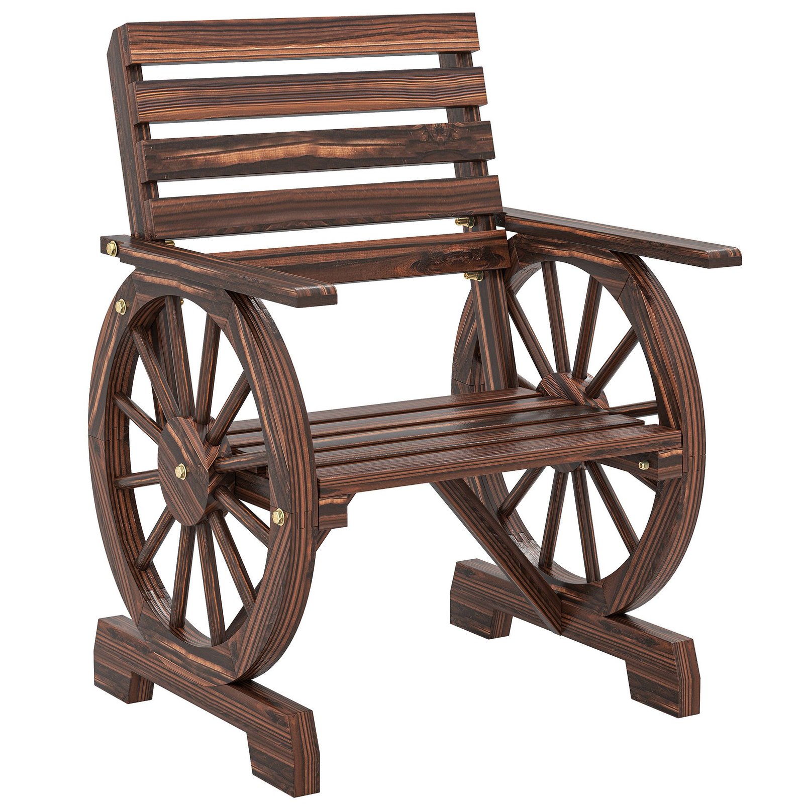 Kaimiško stiliaus lauko fotelis vežimo ratų dizaino