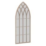 Kaimiško stiliaus sieninis arkinis veidrodis su metaliniu rėmu (Pilka)