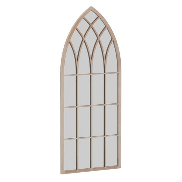 Kaimiško stiliaus sieninis arkinis veidrodis su metaliniu rėmu (Pilka)