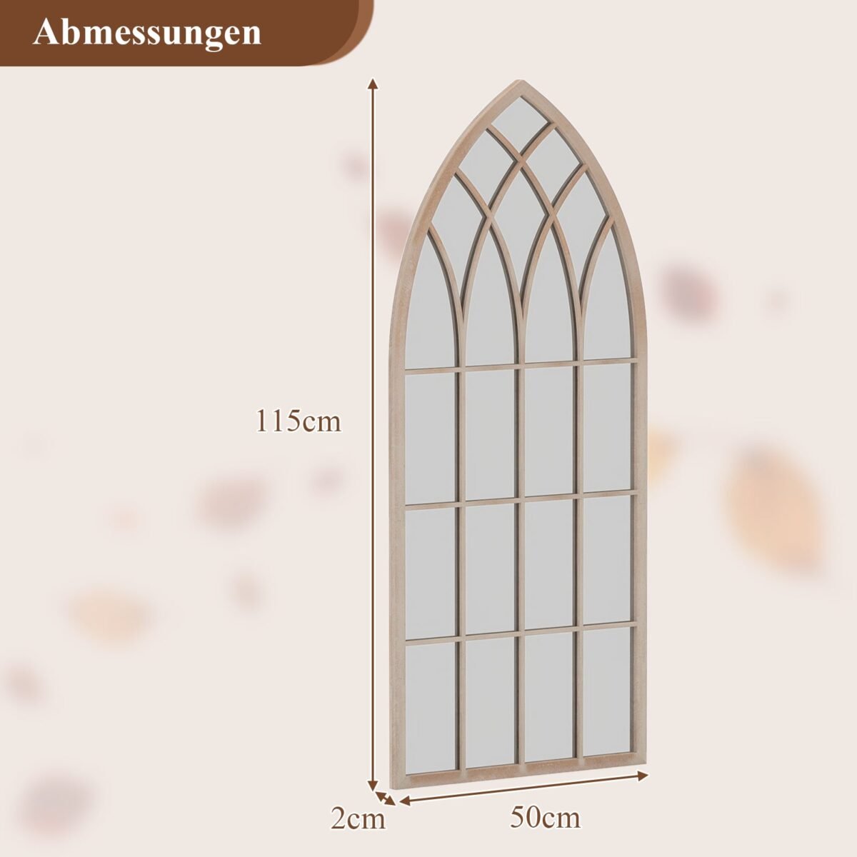 Kaimiško stiliaus sieninis arkinis veidrodis su metaliniu rėmu (Pilka) – Paveikslėlis 5