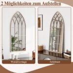 Kaimiško stiliaus sieninis arkinis veidrodis su metaliniu rėmu (Pilka) – Paveikslėlis 3