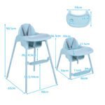 Kėdutė-transformeris kūdikiams su reguliuojamu aukščiu 4-in-1 (Mėlyna) – Paveikslėlis 3