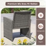 Keturių dalių ratano lauko baldų komplektas su dviviete sofa ir kavos staliuku (Pilka) – Paveikslėlis 2