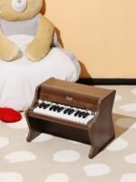 Klasikinis medinis pianinas vaikams su 18 klavišų ir mokomąja knygele