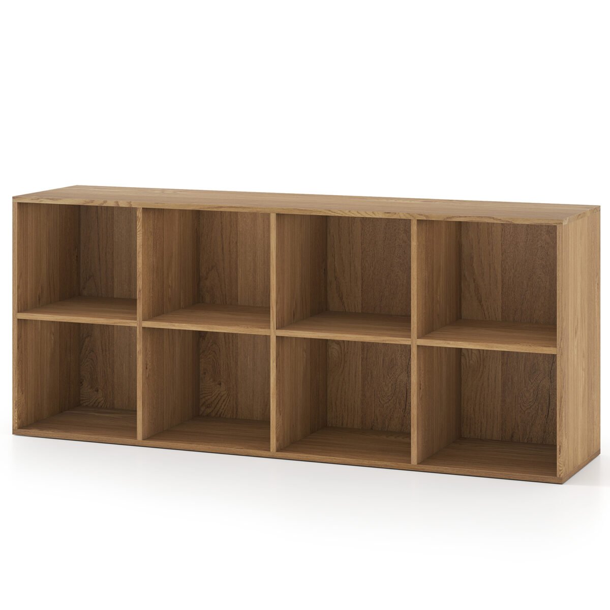 Knygų lentyna su 8 skyriais ir apsauga nuo apvirtimo (Natūrali) – Paveikslėlis 2