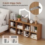 Knygų lentyna su 8 skyriais ir apsauga nuo apvirtimo (Natūrali) – Paveikslėlis 5