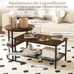 Kombinuojamas kavos staliukų komplektas su dirbtinio marmuro stalviršiu (Ruda) – Paveikslėlis 5