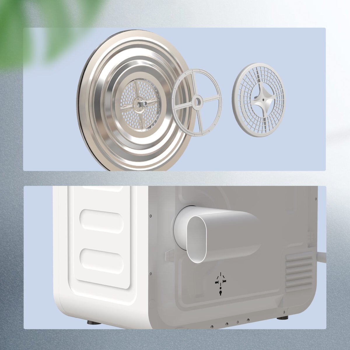 Kompaktiška 4 kg skalbinių džiovyklė su 60°C higienos programa – Paveikslėlis 9