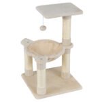 Kompaktiška kačių draskyklė su sisalio stulpais ir jaukiu hamaku (Smėlio)