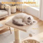 Kompaktiška kačių draskyklė su sisalio stulpais ir jaukiu hamaku (Smėlio) – Paveikslėlis 4