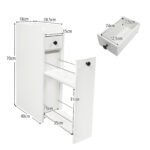 Kompaktiška nišinė spintelė su stalčiais ir ratukais (Balta)