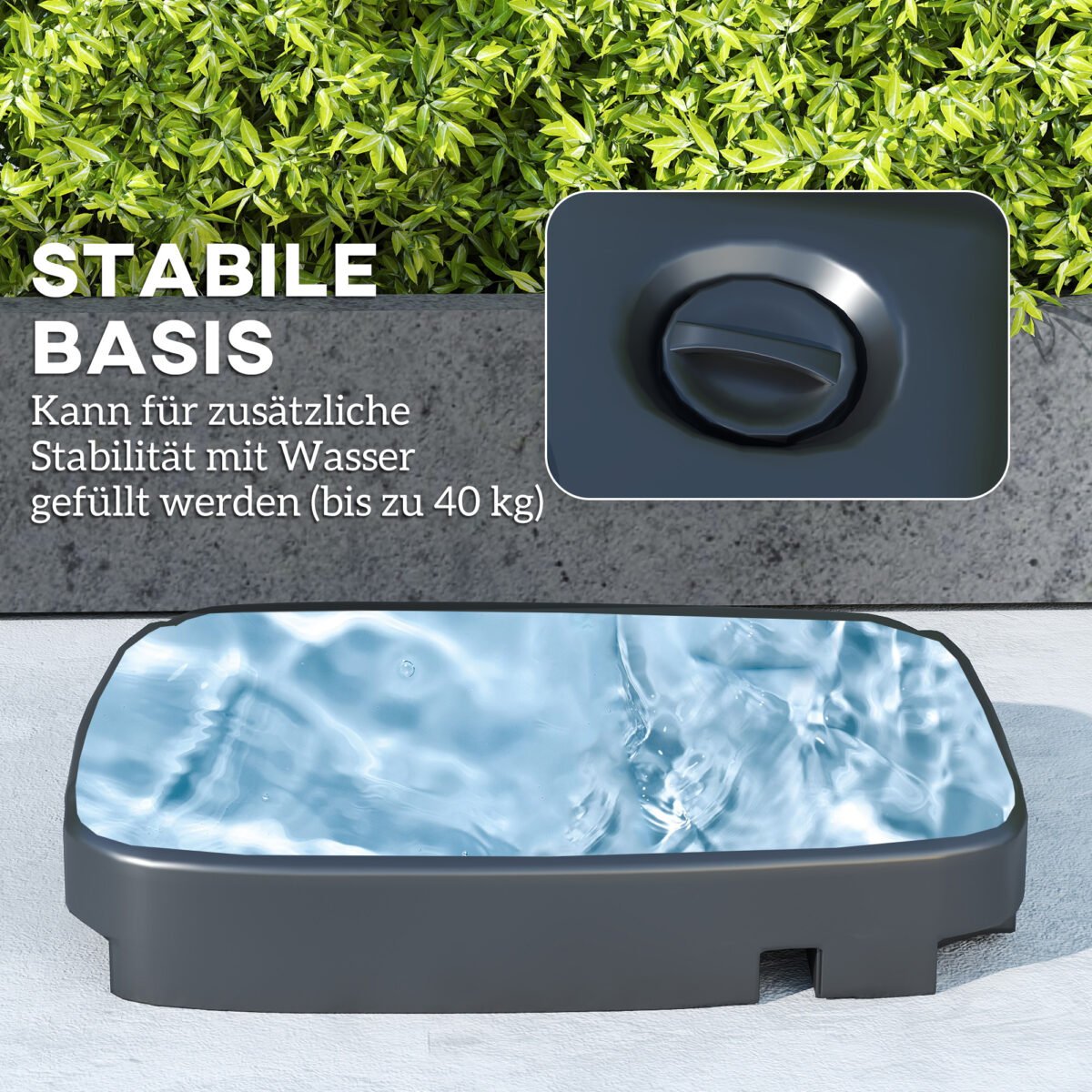 Konsolinis lauko skėtis 247x247 cm su pakreipimo funkcija ir vėdinamu dvigubu stogu – Paveikslėlis 4