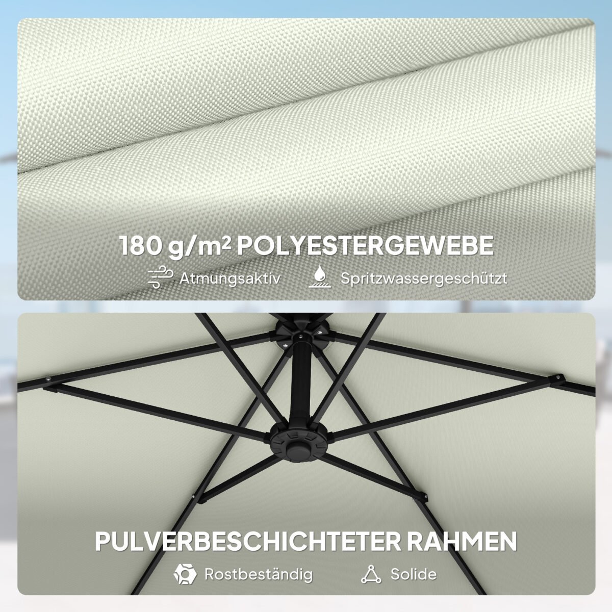 Konsolinis skėtis Ø300 cm su fiksavimo mechanizmu ir užpildomais svoriais – Paveikslėlis 7