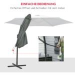 Konsolinis skėtis nuo saulės Ø293 cm su šoniniu stiebu – Paveikslėlis 4