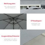 Konsolinis skėtis nuo saulės Ø293 cm su šoniniu stiebu – Paveikslėlis 5