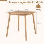 Kvadratinis bambukinis valgomojo stalas 2-4 asmenims (Natūrali) – Paveikslėlis 2