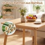 Kvadratinis bambukinis valgomojo stalas 2-4 asmenims (Natūrali) – Paveikslėlis 3