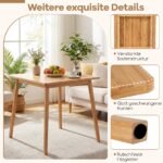 Kvadratinis bambukinis valgomojo stalas 2-4 asmenims (Natūrali) – Paveikslėlis 5