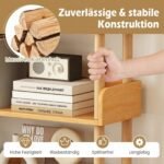 Laisvai pastatoma 3 lygių medinė kampinė lentyna (Natūrali) – Paveikslėlis 5