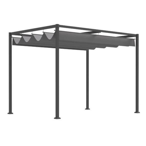 Laisvai pastatoma pergola su ištraukiamu stogu