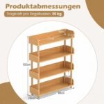 Laisvai pastatoma trijų aukštų kampinė lentyna (Natūrali) – Paveikslėlis 2