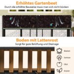 Lauko baldų komplektas su pakelta lysvele ir integruotais krėslais (Juoda) – Paveikslėlis 4