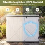 Lauko daiktadėžė su reguliuojama lentyna ir užrakinamu dangčiu (Šviesiai pilka + Balta)