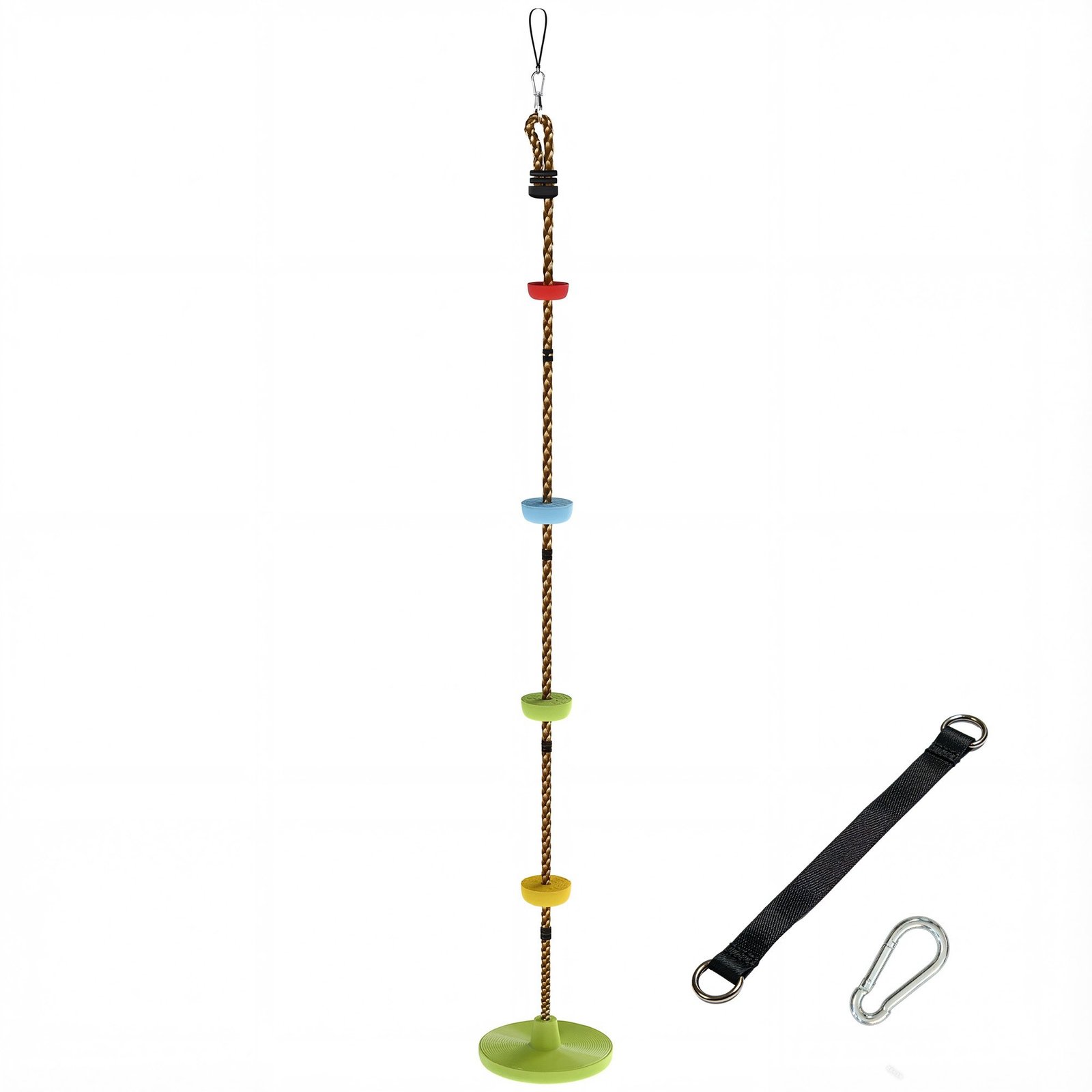 Lauko kopimo virvė vaikams su diskine sūpyne ir kopimo pakopomis