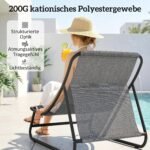 Lauko poilsio krėslas su pakoju ir 13 cm storio pagalve