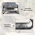 Lauko poilsio krėslas su pakoju ir 13 cm storio pagalve