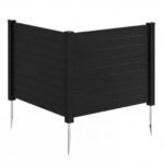 Lauko privatumo tvora su 2 reguliuojamomis plokštėmis (Juoda)