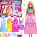 Lėlė Anlily su 6 keičiamomis suknelėmis ir aksesuarais