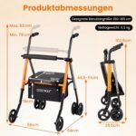 Lengva sulankstoma vaikštynė su sėdyne ir reguliuojamu aukščiu (Juoda) – Paveikslėlis 2