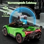 Licencijuotas Lamborghini vaikiškas elektromobilis su nuotolinio valdymo pultu (Žalia) – Paveikslėlis 3