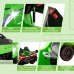 Licencijuotas Lamborghini vaikiškas elektromobilis su nuotolinio valdymo pultu (Žalia) – Paveikslėlis 4