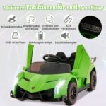 Licencijuotas Lamborghini vaikiškas elektromobilis su nuotolinio valdymo pultu (Žalia) – Paveikslėlis 5