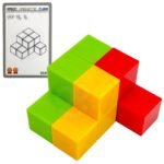 Magnetinių 3D kaladėlių Tetris dėlionė su užduočių kortelėmis