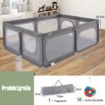 Maniežas kūdikiams su 50 kamuoliukų ir dvejomis durelėmis (Tamsiai pilka) – Paveikslėlis 2