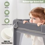 Maniežas kūdikiams su 50 kamuoliukų ir dvejomis durelėmis (Tamsiai pilka) – Paveikslėlis 5